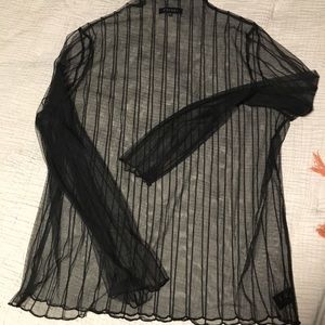 Sheer mock neck top